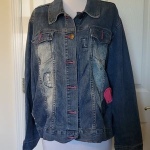 Distressed Jean Jacket by U Jeans - Size 1X